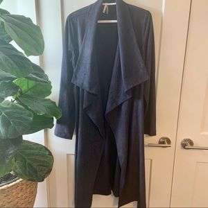 NWOT Faux suede tie trench